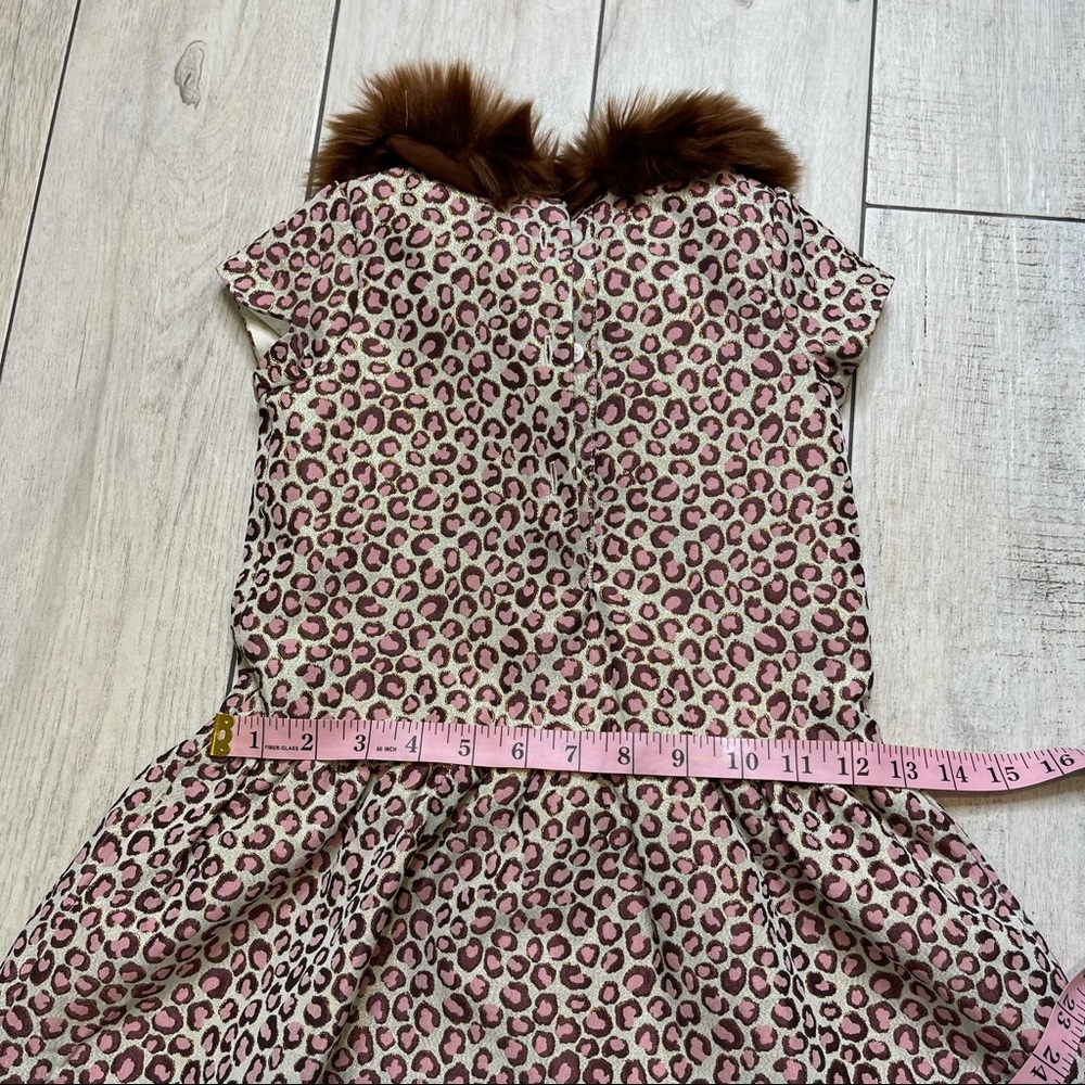 Janie & Jack Leopard Print Fur Collar Dress - Picture 6 of 6